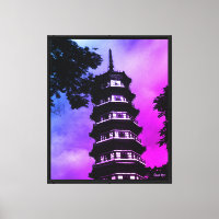 Antikes China Kanton die blumige Pagode