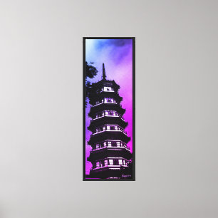 Antikes China Kanton die blumige Pagode Leinwanddruck