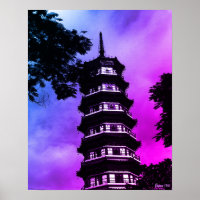 Antikes China Kanton die blumige Pagode