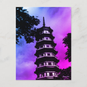 Antikes China Kanton die blumige Pagode Postkarte
