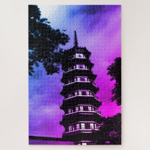 Antikes China Kanton die blumige Pagode Puzzle