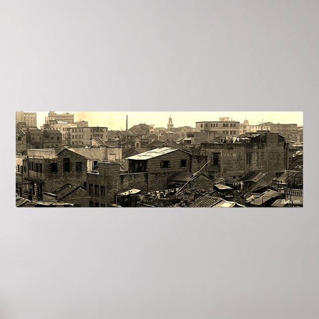 Antikes China Kanton Stadt Poster (Vorne)