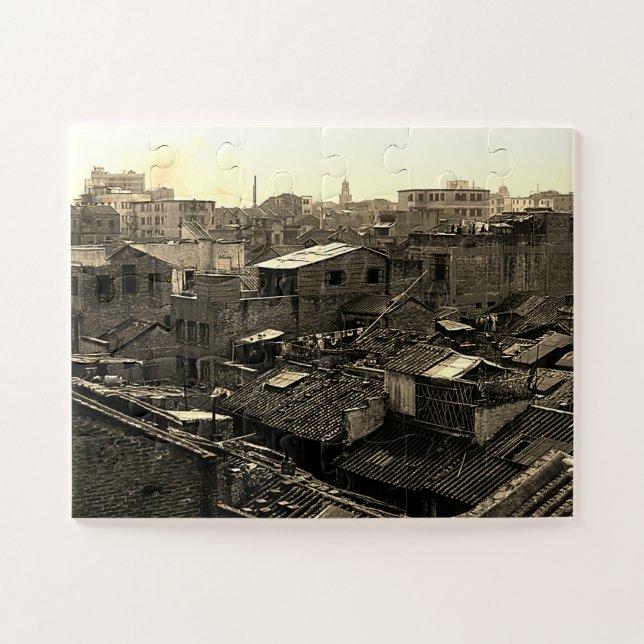 Antikes China Kanton Stadt Puzzle (Horizontal)