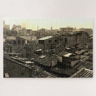 Antikes China Kanton Stadt Puzzle