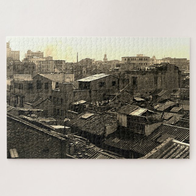 Antikes China Kanton Stadt Puzzle (Horizontal)