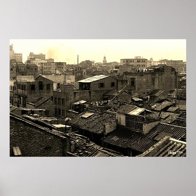 Antikes China Kantonstadt Poster (Vorne)
