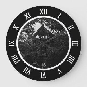 Antikes China Shanghai Yuyuan Garten Leinwanddruck Große Wanduhr