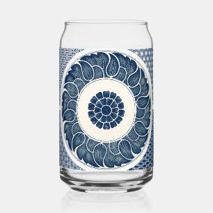 Antikes chinesisches blau-weißes Porzellanmuster Dosenglas