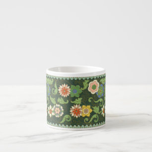 Antikes chinesisches Cloisonné-Muster: Jade Grün Espressotasse