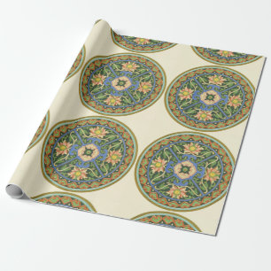 Antikes chinesisches Cloisonné-Muster: Jade Grün Geschenkpapier