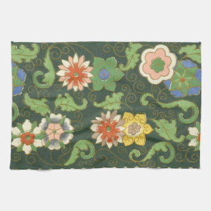 Antikes chinesisches Cloisonné-Muster: Jade Grün Küchentuch