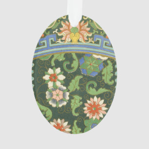 Antikes chinesisches Cloisonné-Muster: Jade Grün Ornament