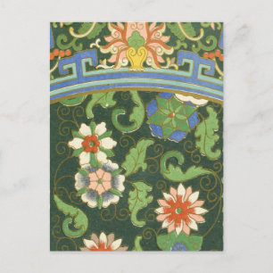 Antikes chinesisches Cloisonné-Muster: Jade Grün Postkarte