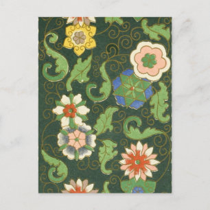 Antikes chinesisches Cloisonné-Muster: Jade Grün Postkarte