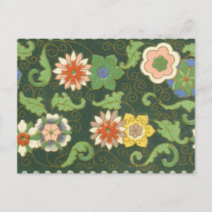 Antikes chinesisches Cloisonné-Muster: Jade Grün Postkarte