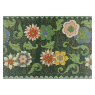 Antikes chinesisches Cloisonné-Muster: Jade Grün Schneidebrett