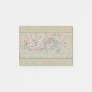 Antikes chinesisches Drache Seidenstickerei-Muster Post-it Klebezettel