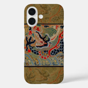 Antikes chinesisches Drachen-Seidenstickereimuster iPhone 16 Hülle