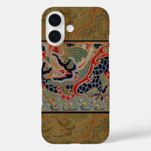 Antikes chinesisches Drachen-Seidenstickereimuster iPhone 16 Hülle