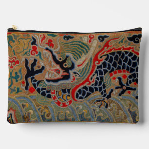 Antikes chinesisches Drachen-Seidenstickereimuster Zubehörtasche