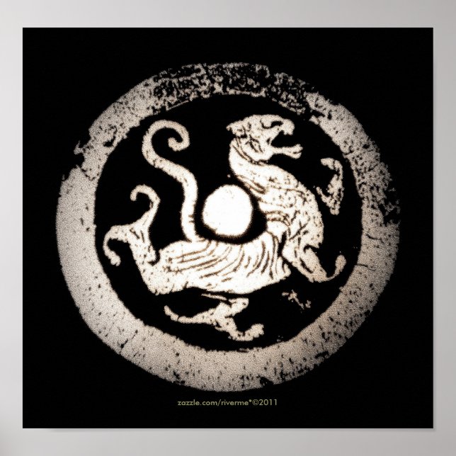 Antikes chinesisches Drachenschlupfen Poster (Vorne)