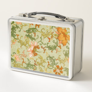 Antikes chinesisches Ornament Jones Blumen Metall Brotdose