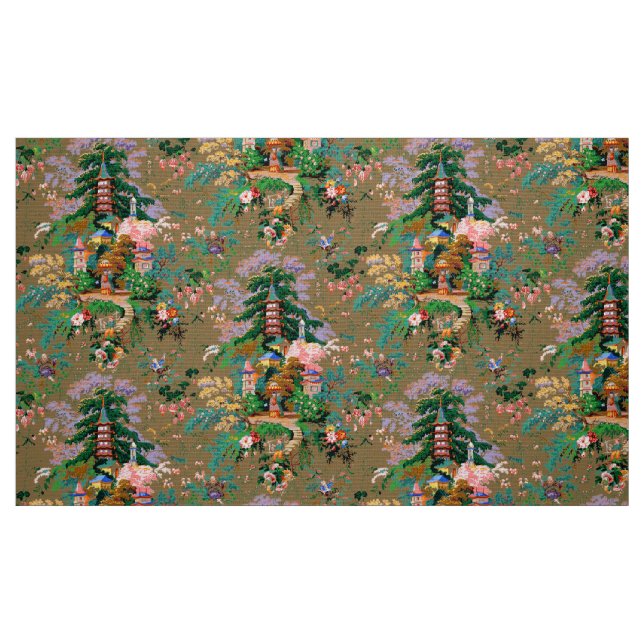 Antikes Chinoiserie-Muster Stoff (Fat Quarter (45,7 x 55,9 cm))