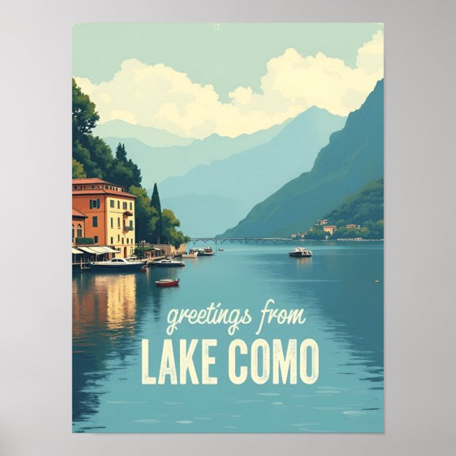 Antikes Comer See Poster (Vorne)