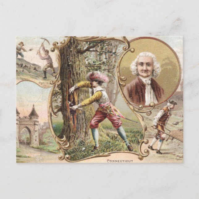 Antikes Connecticut Postkarte (Vorderseite)