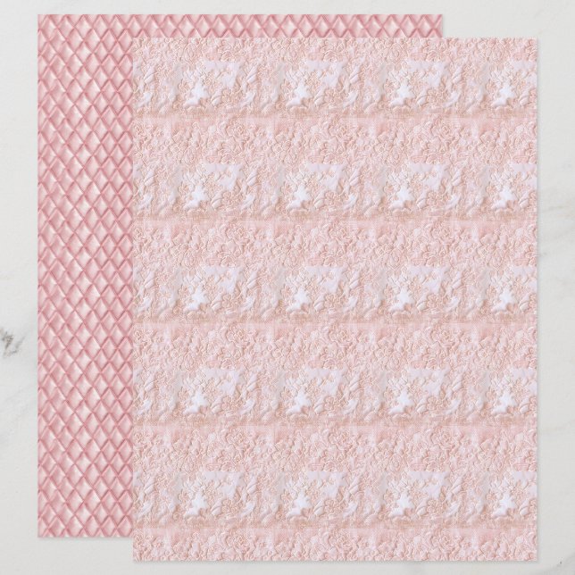 Antikes Coquette Blumen-Spitzen-Schreibpapier (Vorne/Hinten)