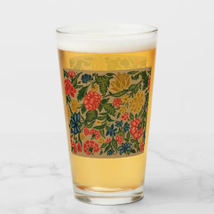 Antikes Crewel-Blumenstickereimuster Glas