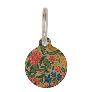 Antikes Crewel-Blumenstickereimuster Haustiermarke