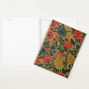 Antikes Crewel-Blumenstickereimuster Planer