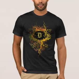 Antikes Damastmuster mit Monogrammbuchstabe D T-Shirt