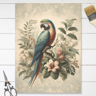 Antikes Decoupage-Papier mit Ara-Motiven aus botan Seidenpapier