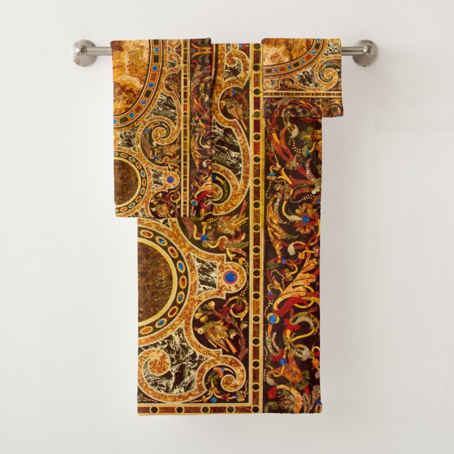 Antikes Dekorationsmuster aus italienischem Edelst Badhandtuch Set (Insitu)