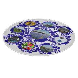 Antikes Delft-Blau-Delftware-Muster Holland Schneidebrett