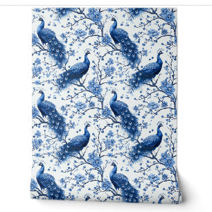 Antikes Delfter Blau Niederländisch Floral Elegant Tapete