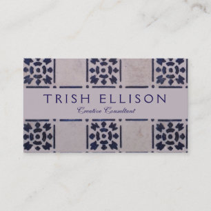 Antikes Delfter Blau-Weiß-Muster Niederländische F Visitenkarte