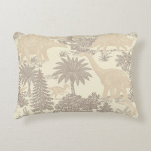 Antikes Dinosaurier-Toile-Muster Dekokissen