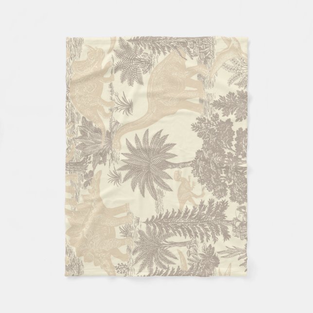 Antikes Dinosaurier-Toile-Muster Fleecedecke (Vorderseite)