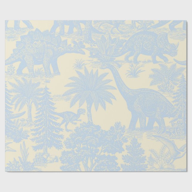 Antikes Dinosaurier-Toile-Muster Geschenkpapier (Flach)
