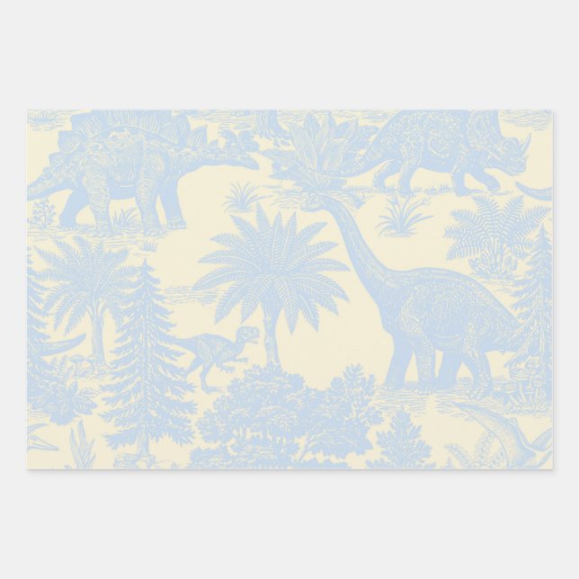 Antikes Dinosaurier-Toile-Muster Geschenkpapier Set (Vorderseite)