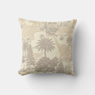 Antikes Dinosaurier-Toile-Muster Kissen