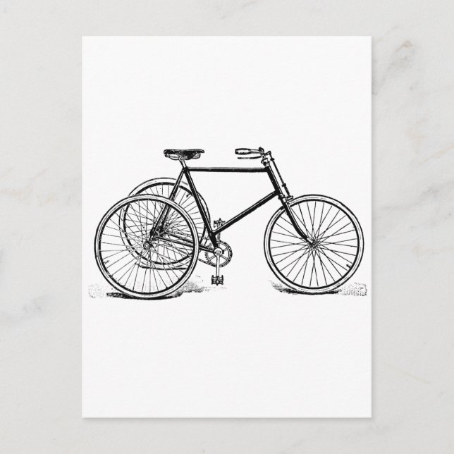 Antikes Dreirad Postkarte (Vorderseite)
