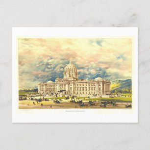 Antikes Druckbild des State Capitol in Helena, Mon Postkarte