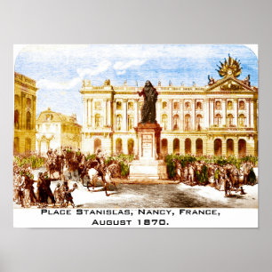 Antikes Druckbild von Nancy Frankreich Poster