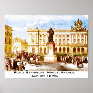 Antikes Druckbild von Nancy Frankreich Poster