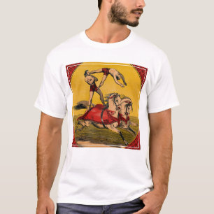 Antikes Druckbild von Reitern ohne Sattel beim Kun T-Shirt