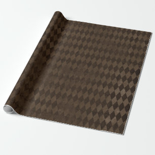 Antikes dunkelbraunes Harlekin-Muster Geschenkpapier